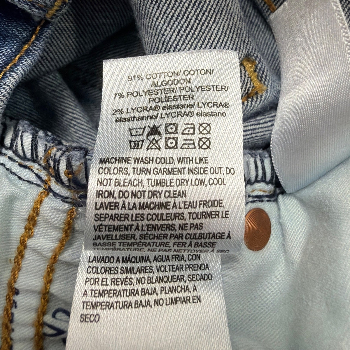 Lucky Brand Womens Blue Straight Leg Jeans Machine Washable Size 6/28R