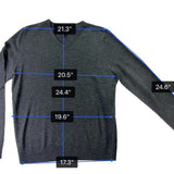 Nordstrom Mens Charcoal Italian Merino Wool V-Neck Sweater Size M