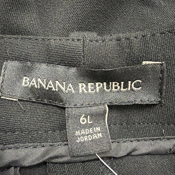 Banana Republic Womens Black Polyester Wide-Leg Crop Stretch Pants Size 6L New