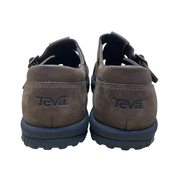 Teva Men’s Brown Leather Adjustable Strap Style 6314 Crete Sandals Size 8.5