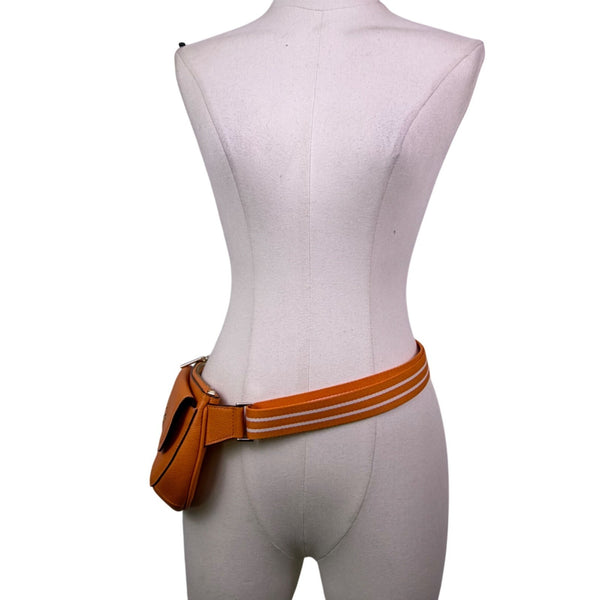 Kate Spade Women’s Orange Leather Adjustable Strap Stylish Pebbled Belt Bag