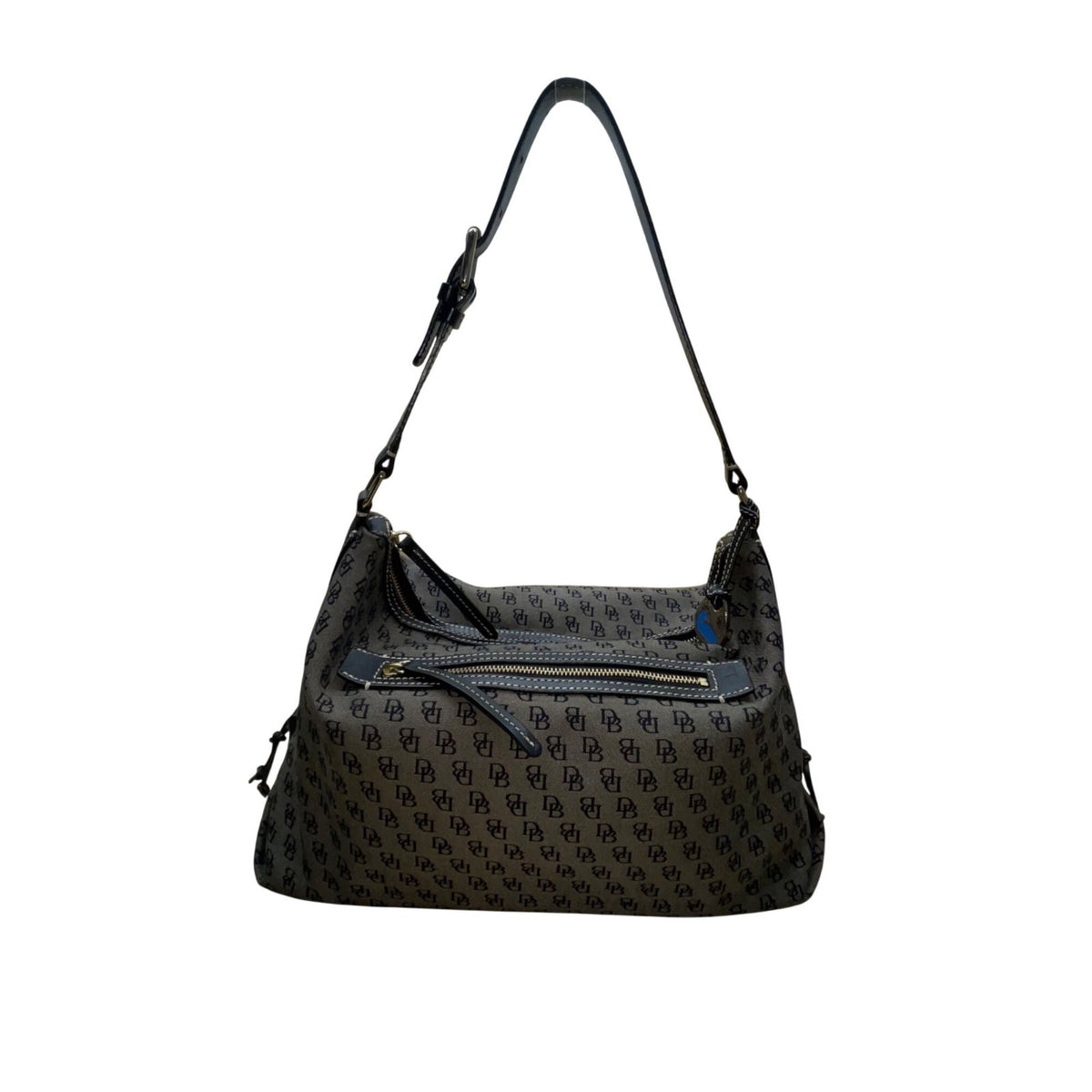 Dooney & Bourke Women’s Gray/Black Canvas Monogram Adjustable Strap Shoulder Bag