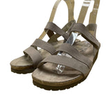 Naot Women’s Taupe Leather Strappy Cork Footbed Ankle Strap Sandals Size 10