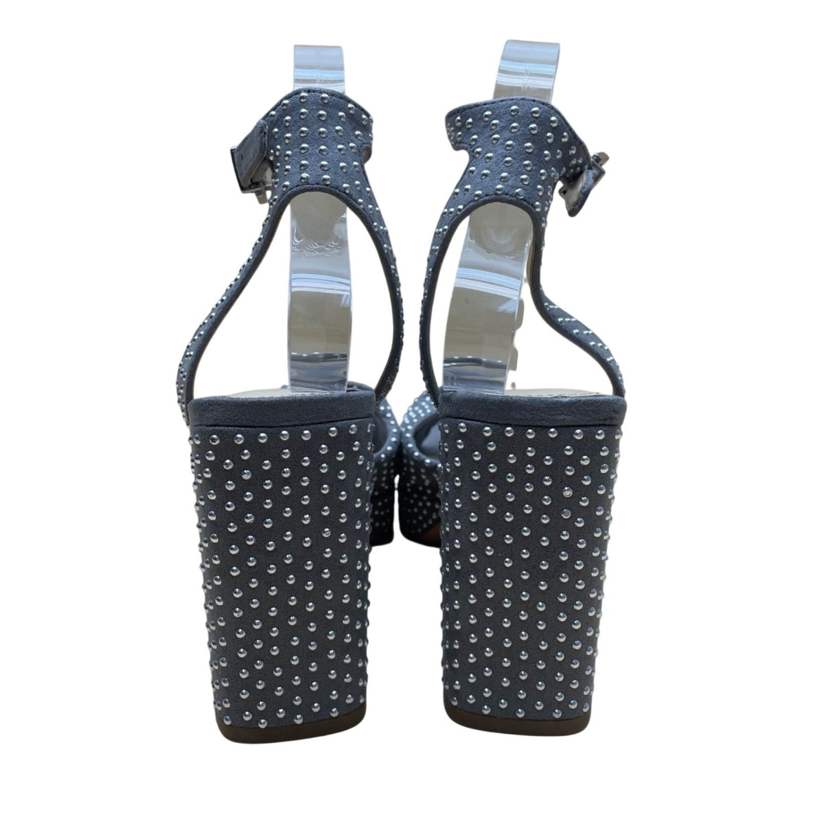Vince Camuto Women’s Gray Studded Ankle Strap Platform Heels Size 7.5
