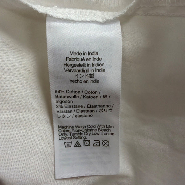 J.Crew Womens White V-Neck Puff Sleeve Top Lightweight & Stylish Sz M
