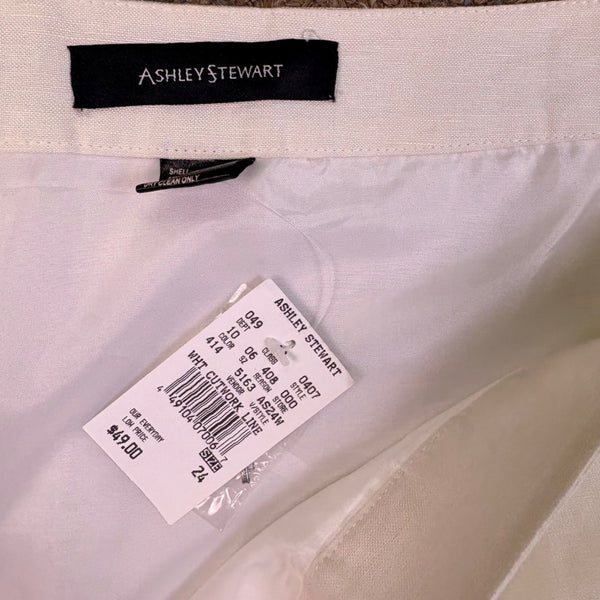 Ashley Stewart Womens White Linen & Rayon Cutwork Pencil Skirt Size 24W
