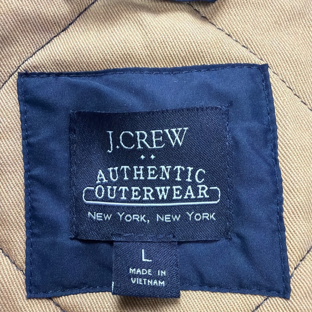 J.Crew Mens Navy Quilted Outerwear Vest Lightweight Zip-Up Reversible Sz L 