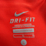 Nike Womens Red Dri-Fit Polyester Striped Athletic Skirt Sporty Fit Size Large