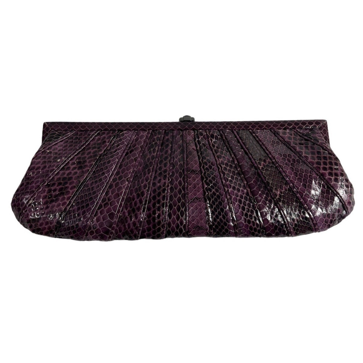 Kotur Women's Purple Snakeskin Evening Clutch Sz S