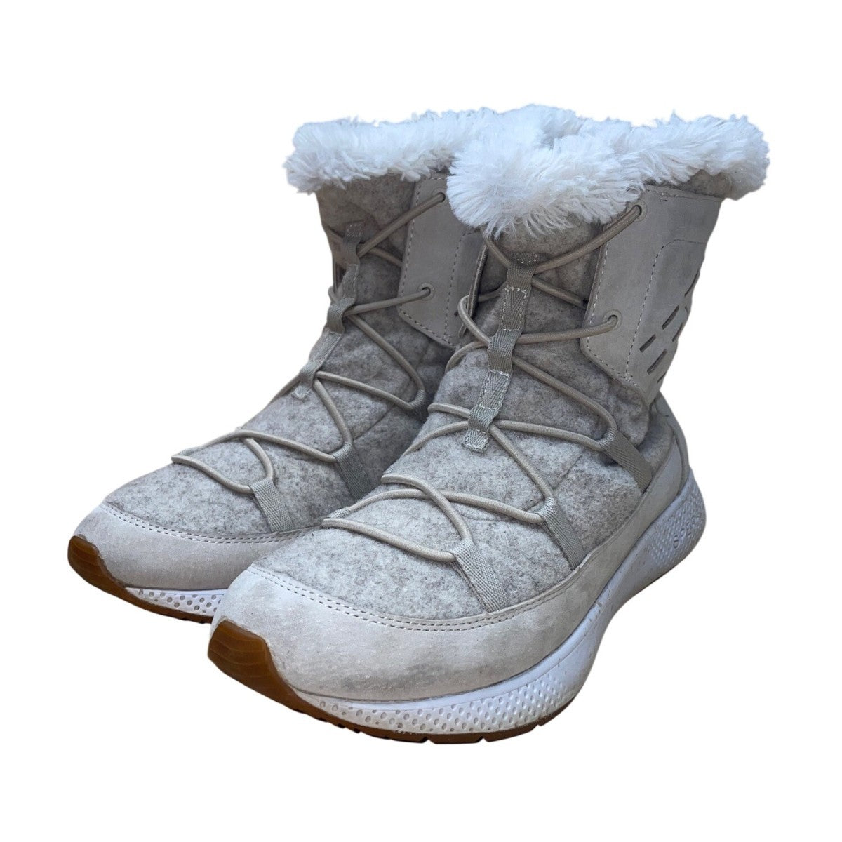 Sperry Womens Gray Leather & Wool White Faux Shearling-Lined Winter Boots Sz 10M