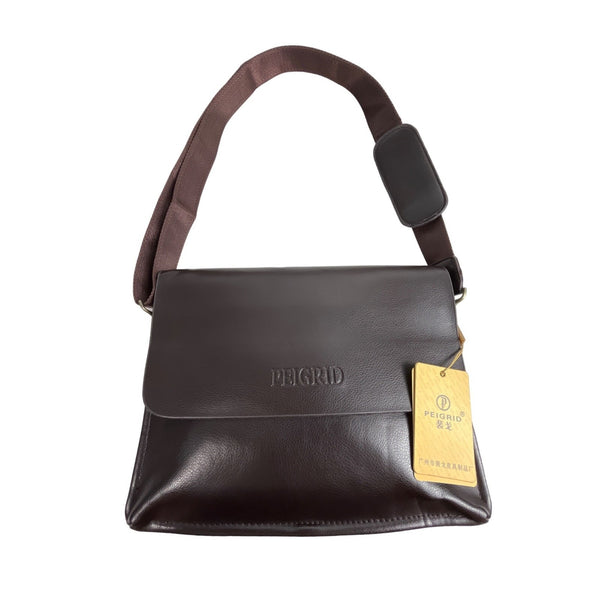 Peigrid Women's Brown Leather Crossbody Travel Bag Sz M - NWT