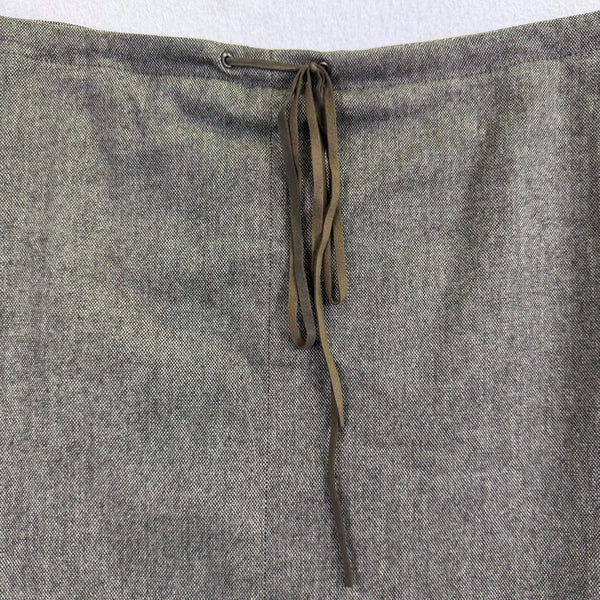 Banana Republic Womens Gray Wool Blend A-Line Skirt With Drawstring Waist Sz 14