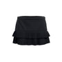 BCBGMaxAzria Womens Black Pleated Button Accent Tiered Mini Skirt Size 10