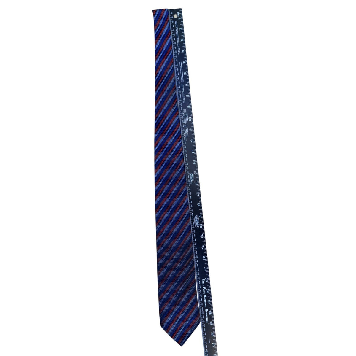 XMI Platinum Mens Red & Blue Silk Handmade Tie Imported From England