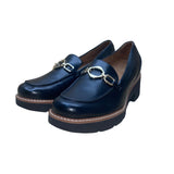 Naturalizer Women’s Black Leather Loafers Slip-On Heeled Semiformal Shoes Sz 7.5