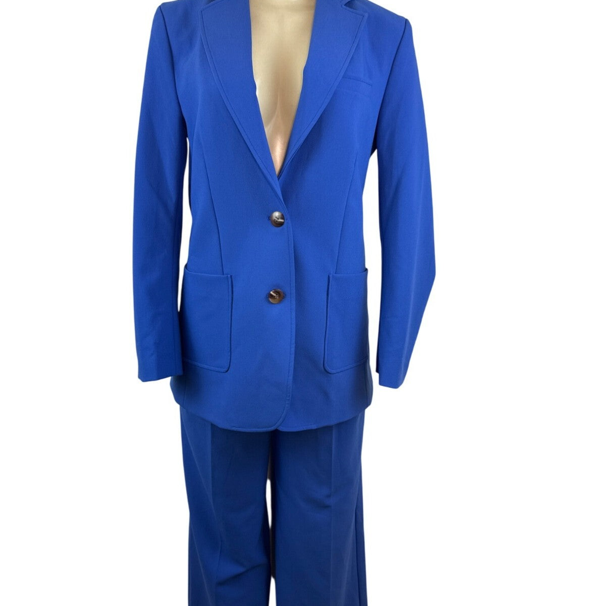 J. McLaughlin Women’s Royal Blue Blazer & Wide-Leg Pants Set Office Attire Sz 6