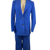 J. McLaughlin Women’s Royal Blue Blazer & Wide-Leg Pants Set Office Attire Sz 6