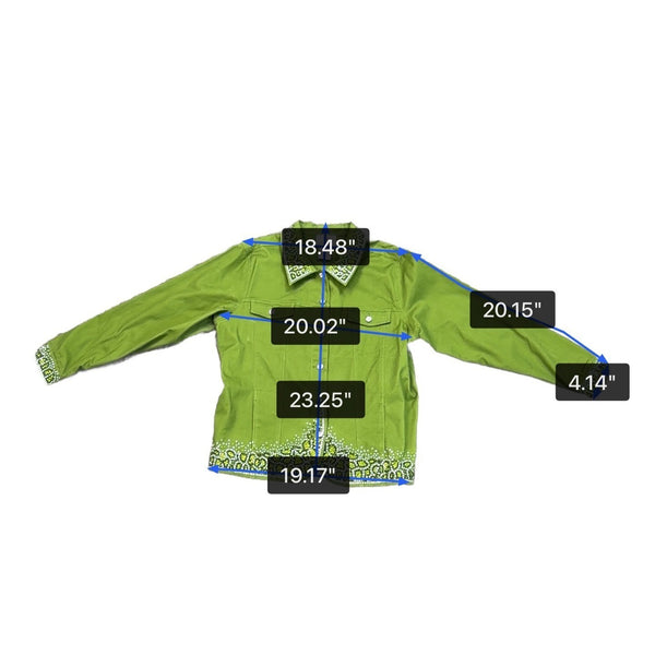 Quacker Factory Womens Green Embellished Button-Up Jacket Size XL