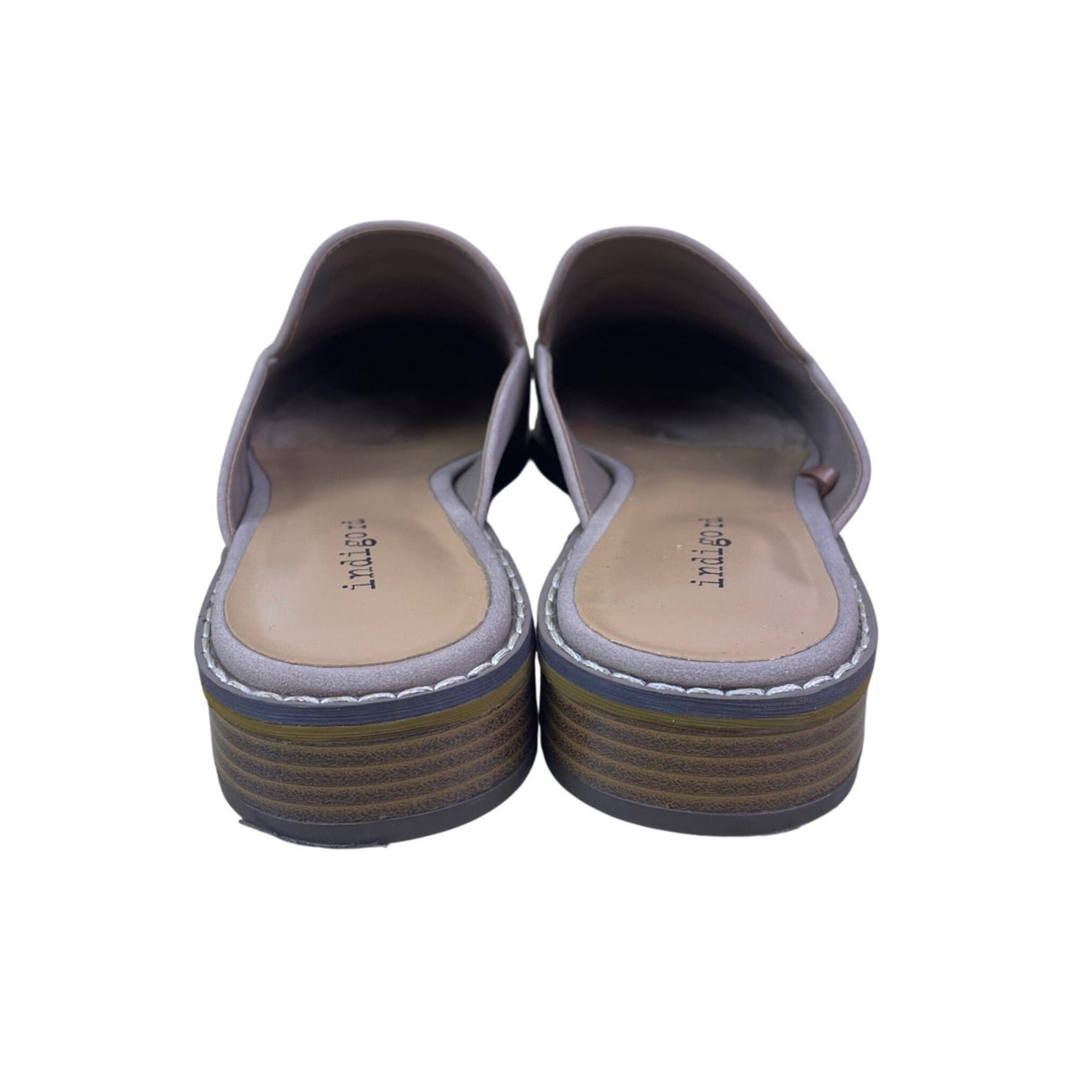 Indigo rd. Women’s Taupe Woven Detail Slip-On IRHarsen-M Mule Loafers Size 7.5M