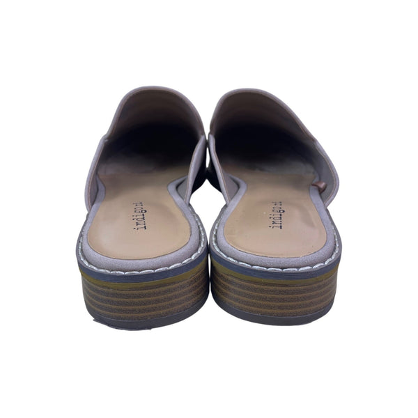 Indigo rd. Women’s Taupe Woven Detail Slip-On IRHarsen-M Mule Loafers Size 7.5M