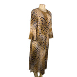 Lafayette 148 Womens Animal Print Silk Dress With Leather Belt Midi Flowy Sz 2