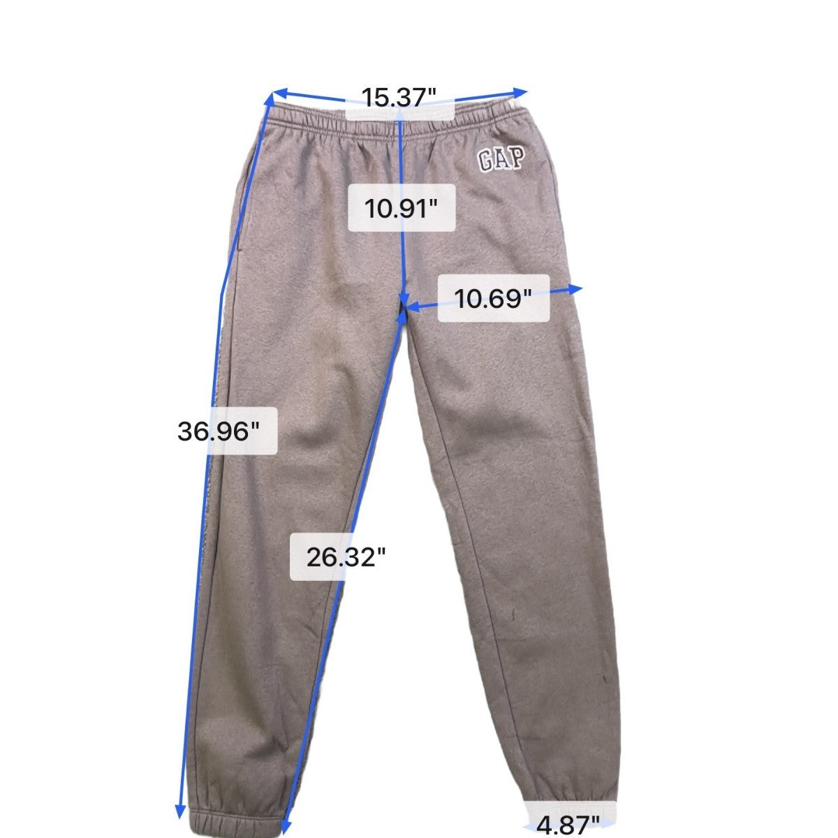 Gap Mens Gray Cotton Blend Sweatpants Elastic Waist Relaxed Fit Size S