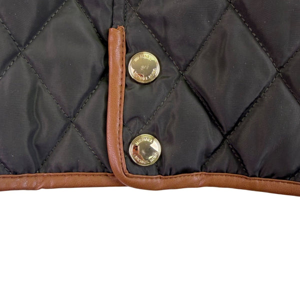 Michael Michael Kors Womens Olive Quilted Jacket Classic Design Sz L