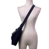 Nine & Co Women’s Black Nylon With Front Pockets Adjustable Strap Crossbody Bag