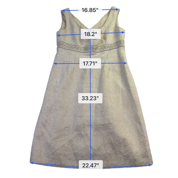 Tahari Womens Ivory Sleeveless Cocktail Dress With Embellished Waist Size 12