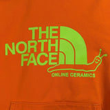 The North Face Mens Orange Cotton Hoodie Collaboration With Online Ceramics Sz M