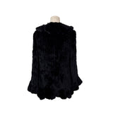 Jocelyn Womens Black Dyed Rabbit Fur Ruffle Open-Front Jacket Sz M
