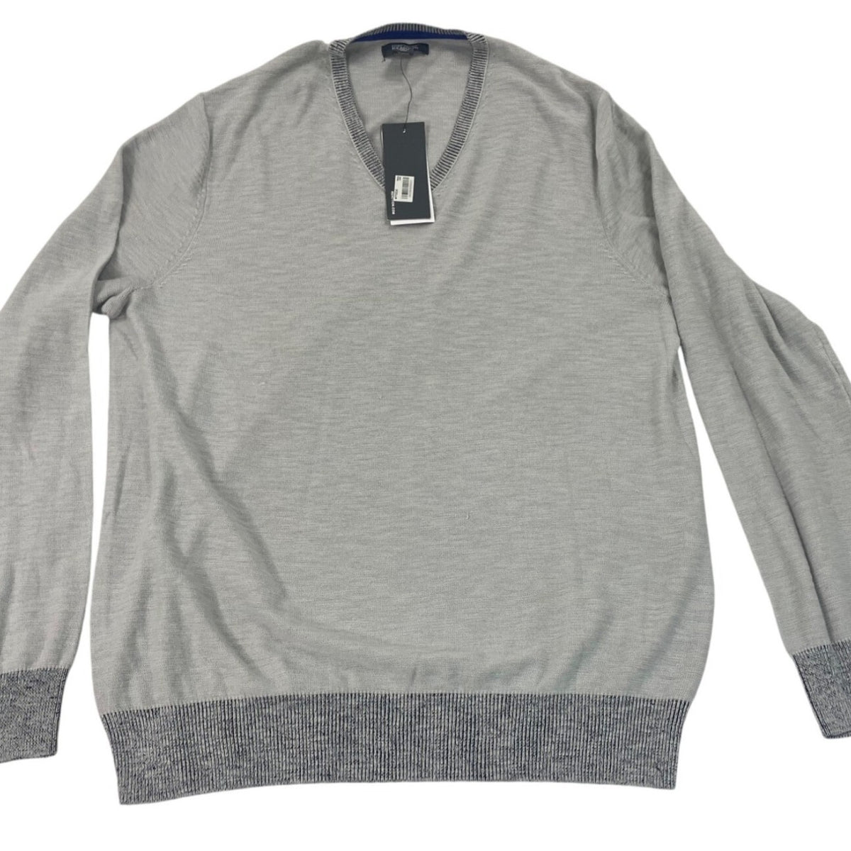 Kenneth Cole Reaction Mens V-Neck Grey Sweater Sz XL - New