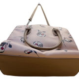 Nine West Women's Beige Faux Leather Floral Print Dual Handles Crossbody Bag