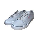 Levis Men’s Gray Faux Leather Lace-Up Casual Flat Vince Sneakers Size 12