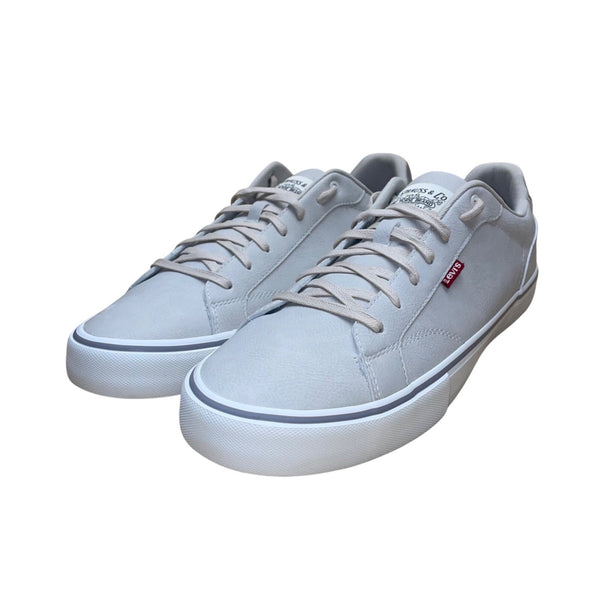 Levis Men’s Gray Faux Leather Lace-Up Casual Flat Vince Sneakers Size 12