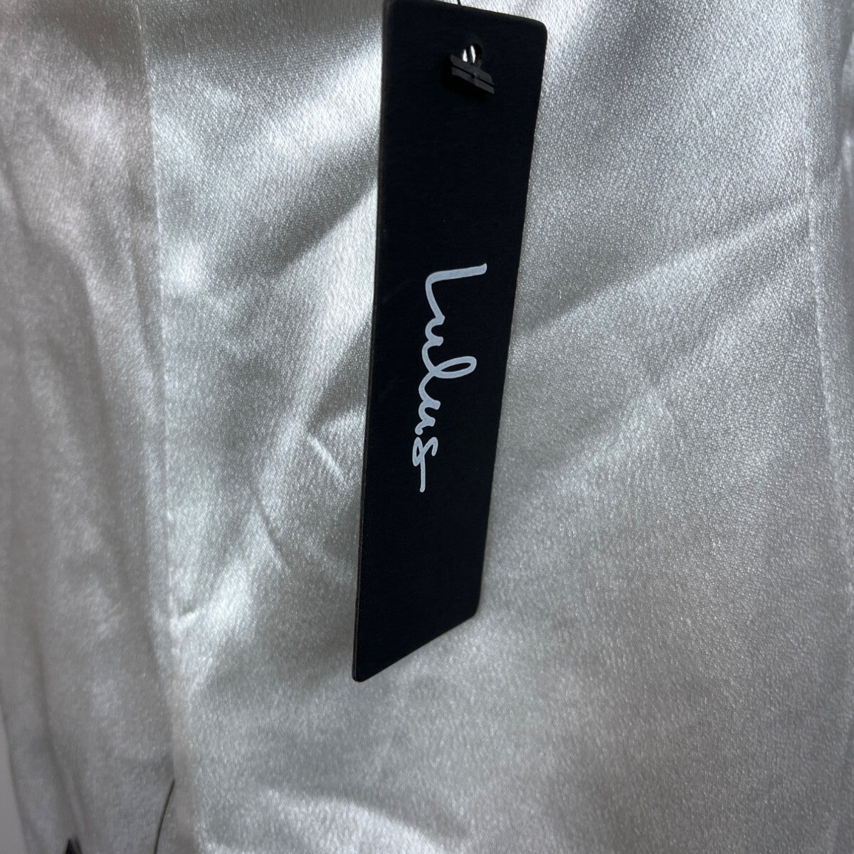 Lulus White Satin Midi Dress With Spaghetti Straps & Open Back Design Sz M - New