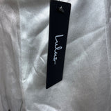Lulus White Satin Midi Dress With Spaghetti Straps & Open Back Design Sz M - New