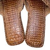 Women’s Brown Woven Leather Slip-On Textured Mule  Shoes Size Aprox US9