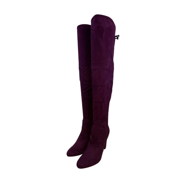 Unisa Women’s Purple Suede Back Tie Pull-On Over-Knee High Heel Boots Size 6.5M
