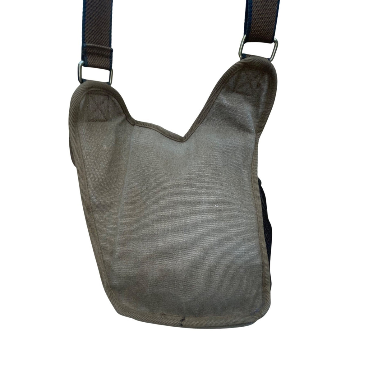 Kaukko Unisex Brown Canvas & Leather Adjustable Crossbody Strap Messenger Bag