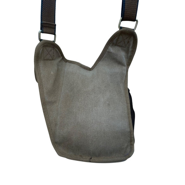Kaukko Unisex Brown Canvas & Leather Adjustable Crossbody Strap Messenger Bag