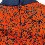 Vintage Therese Red & Navy Floral Long Sleeve Midi Dress