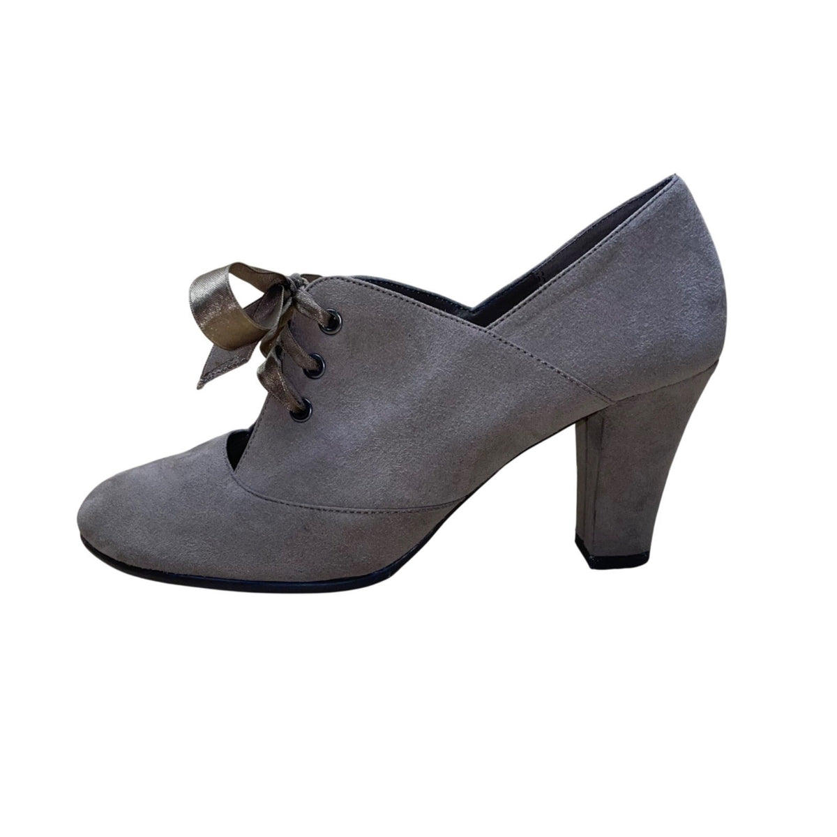Aerosoles Women’s Taupe Suede Lace-Up Heeled Minor Role Booties Size 8M