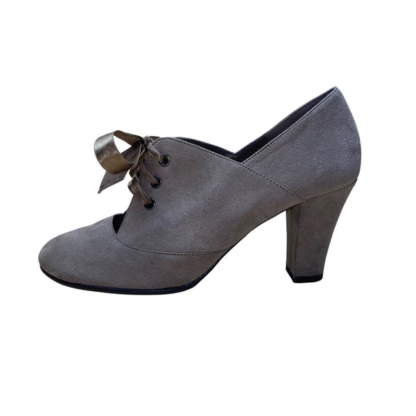 Aerosoles Women’s Taupe Suede Lace-Up Heeled Minor Role Booties Size 8M