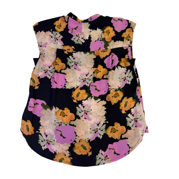 J.Crew Womens Multicolor Floral Print Sleeveless Button-Front Blouse Size S