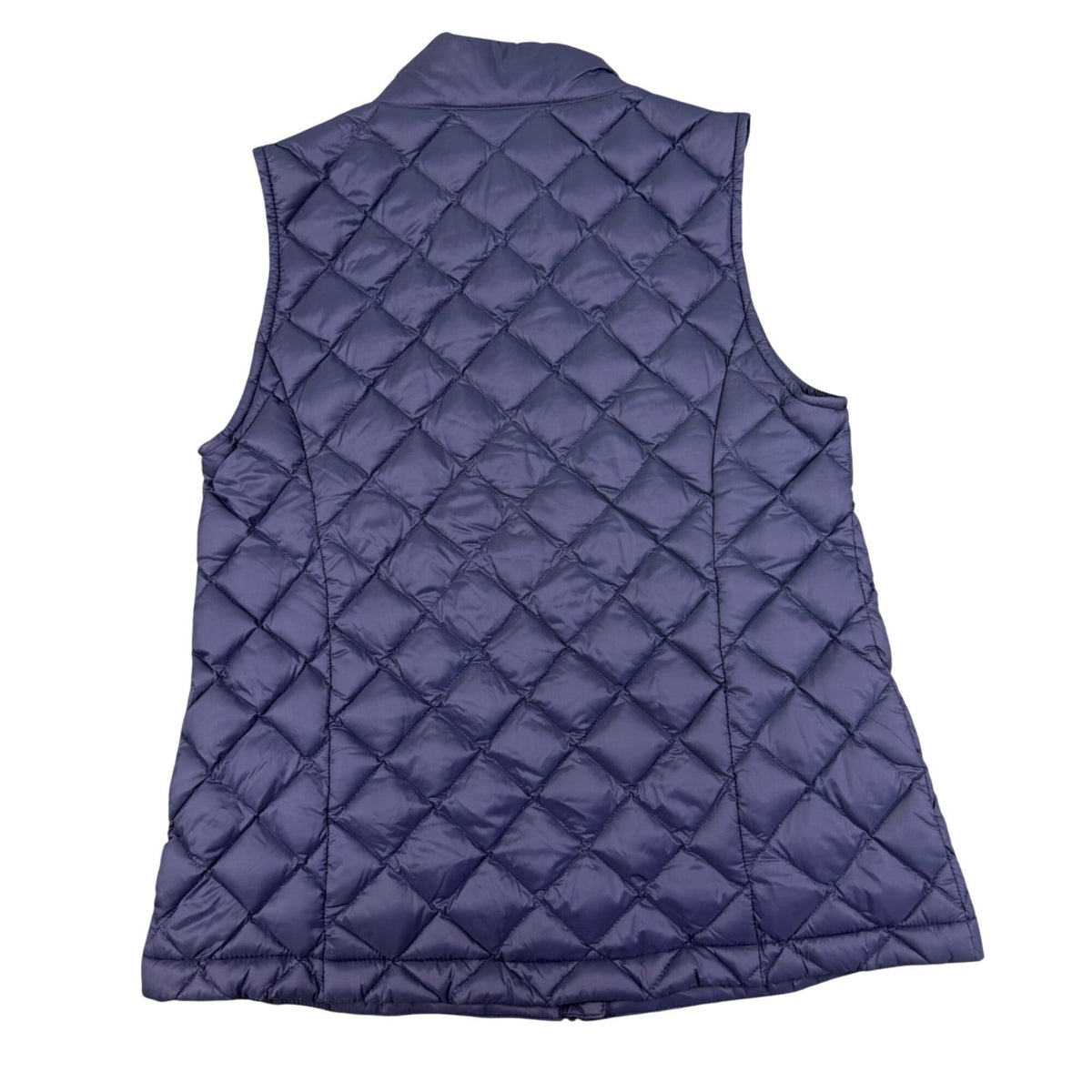 J.Jill Womens Navy Down Quilted Puffer Vest Petite Lightweight Collar Sz XS
