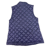J.Jill Womens Navy Down Quilted Puffer Vest Petite Lightweight Collar Sz XS
