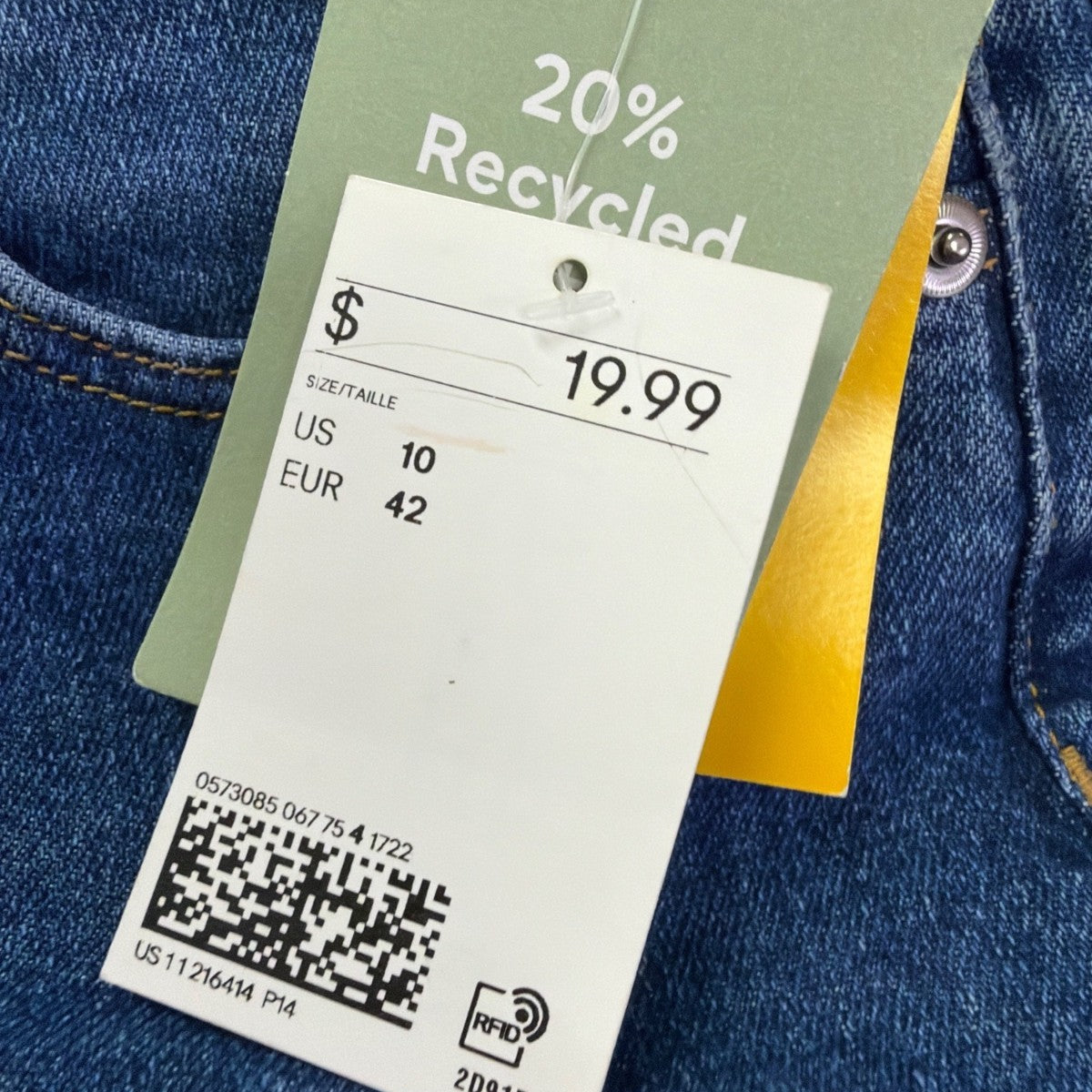 H&M Womens Cotton Stretch High-Waist Skinny Jeans Full-Length Size 10 / EUR 42