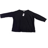 J. Jill Womens Black Linen-Blend 3/4 Sleeve Relaxed Fit Top Size L