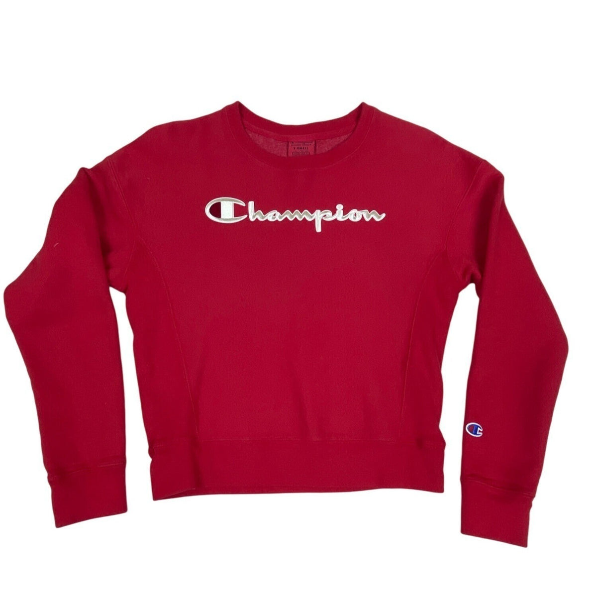 Champion Womens Red Long Sleeve Sweater Sz XS